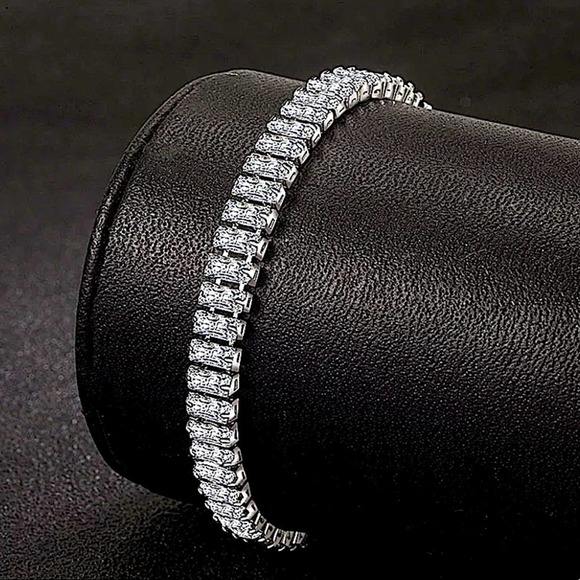 SILVER RHINESTONE ZIRCON BRACELET - Picture 2 of 13